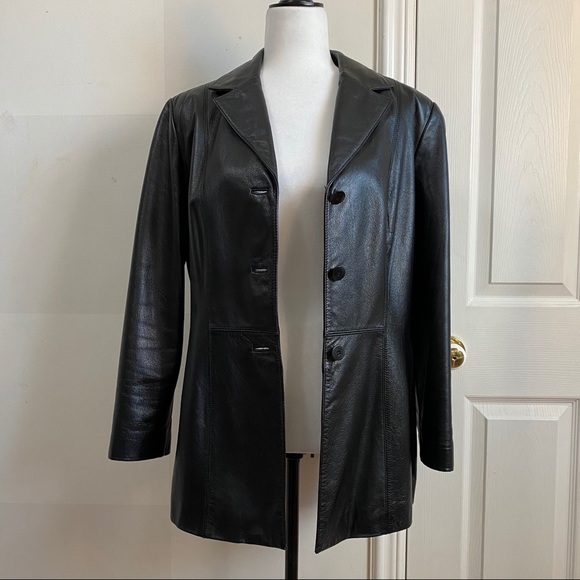 SOLD Vintage Danier Black Leather Blazer Jacket - Picture 7 of 8